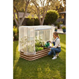 Seralı Modüler Yükseltilmiş Bahçe Yatağı Yükseltilmiş Sebze Yatağı No:7 (140X85) Bej