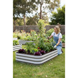 Modüler Yükseltilmiş Bahçe Yatağı Yükseltilmiş Sebze Yatağı No:7 (140X85) Gri