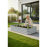 Modüler Yükseltilmiş Bahçe Yatağı Yükseltilmiş Sebze Yatağı No:8 (165X85) Gri