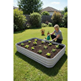 Modüler Yükseltilmiş Bahçe Yatağı Yükseltilmiş Sebze Yatağı No:10 (165X110) Gri