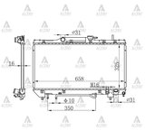 16400-74790 RADYATÖR SU CORONA  92-95 / CARINA 96-97 A-T BRAZING