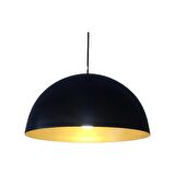 Retro 40 cm Siyah Içi Sarı Metal Sarkıt Avize
