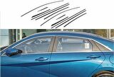 Hyundai Elantra Cam Çıtası Çerçevesi 12 parça Kromu Nikelajı 2021 sonrası