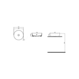 Tezgah Üstü Set Üstü Lavabo 45 Çap Deliksiz Yuvarlak Quarter Bath Round Line