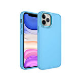 Teleplus Apple iPhone 12 Pro Max Kılıf Luna Buton Tuşlu Soft Silikon Sierra Mavi