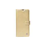 Teleplus Samsung Galaxy A11 Kılıf Kar Delüx Cüzdan Kartlıklı Kopçalı Gold