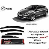 Renault Megane 3 Mugen Cam Rüzgarlığı 2009-2016 arası 4'lü Sunplex
