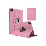 Teleplus iPad Air 10.9 2020 4.nesil Kılıf Kapaklı Standlı 360 Dönerli Standlı Kapak Dn2 Pembe