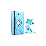 Teleplus Samsung Galaxy Tab A T580 10.1 Kılıf Kapaklı Standlı 360 Dönerli Standlı Kapak Dn2 Mavi