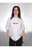 Gezegen Özel Tasarım Baskılı Oversize Kadın Tişört T-shirt