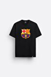 FC Barcelona Futbol Takımı  Özel Tasarım Baskılı Siyah Tişört T-shirt