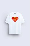 Süpermen Özel Tasarım Baskılı Beyaz Tişört T-shirt