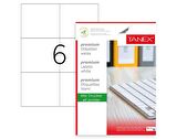 Tanex Lazer Etiket tw-2303 500 A4 Sayfa Laser Etiket 105 x 99 mm Boyutunda 1 A4 Sayfada 6 Etiket