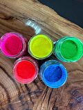PİGMENT 5'li Neon toz boya Seti 5*10gr  Pembe/Sarı/Yeşil/Mavi/Fuşya