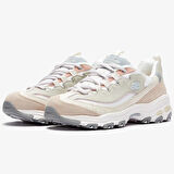 Skechers D'Lites Sandy Beaches Memory Foam Leather Womens Hafızalı Taban Hakiki Deri Kadın Günlük Spor Ayakkabı Krem 
