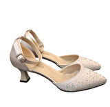 Solmaz Damla Bilekten Bağlamalı Taşlı Topuklu Ayakkabı