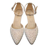 Solmaz Damla Bilekten Bağlamalı Taşlı Topuklu Ayakkabı