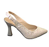 Solmaz Damla Arka Açık Taşlı Topuklu Ayakkabı