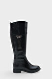 Kadın Tokalı Topuklu Günlük Çizme Fecroya Siyah