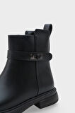 Kadın Tokalı Yandan Fermuarlı Günlük Bot Moley Siyah
