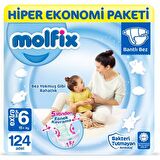 Molfix Bebek Bezi 6 Beden Extra Large Hiper Ekonomi Paketi 124'lü
