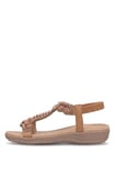 Solly Ewoll 4053 Camel Taşlı Kadın Sandalet