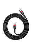 Cafule Series Type-C PD2.0 60W Flash Charge Cable (20V 3A) 1M Siyah-Kırmızı 0002342347504