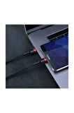 Cafule Series Type-C PD2.0 60W Flash Charge Cable (20V 3A) 1M Siyah-Kırmızı 0002342347504