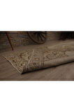 Krem Modern Vintage Eskitme Halı 153x263