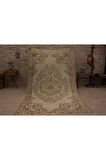 Krem Modern Vintage Eskitme Halı 153x263