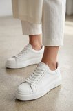 Solmaz Tmmy Beyaz Hakiki Deri Sneaker Ayakkabı