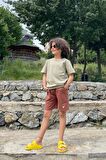 Çocuk Bisiklet Yaka Basic Düz T-Shirt %100 Pamuk