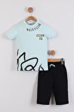 Erkek Çocuk Noi Sy Clup Arkası  Baskılı Tişört Şort 2'li Takım