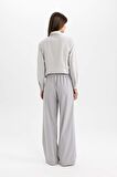 DeFacto Wide Leg Geniş Paça Esnek Belli Bağcıklı Basic Düz Pantolon C5628AX24SPGR52