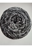 Makrome Polyester ip 200 gram Siyah (Beyaz Simli)