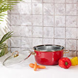 Karaca Mutfaksever Retro Emaye Kızartma Tenceresi Kırmızı 22 cm