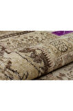 Bej Klasik Modern Patchwork El Dokuma Halı