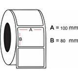 PİA Etiket 80 x 100 mm 12.000 Adet Termal Barkod Etiketi 400 Sarımlı 30 Rulo