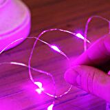 2 METRE PEMBE PİLLİ LED IŞIK PEMBE LED IŞIK PEMBE YILBAŞI AĞACI IŞIĞI PEMBE NOEL IŞIĞI PİNK CHRİSTMAS LED LİGHT PARLAK PERİ LED IŞIK
