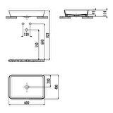 Creavit LP060 Loop 40*60 cm Tezgah Üstü İnce Lavabo