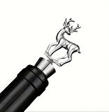 Zarif Gümüş Gri Kaplama Geyik Şeklinde Şarap Ve Şampanya Tıpası