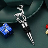 Zarif Gümüş Gri Kaplama Geyik Şeklinde Şarap Ve Şampanya Tıpası