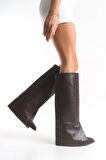 Kadın Sivri Burun Topuklu Günlük Çizme & Bot Spigo Kahve