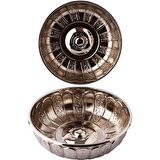 Nostaljik Osmanlı Hanedan Demir Hamam Tası Gümüş Renk 20 cm
