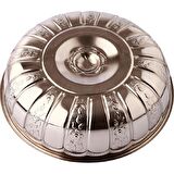 Nostaljik Osmanlı Hanedan Demir Hamam Tası Gümüş Renk 20 cm