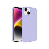 Teleplus Apple iPhone 14 Kılıf Plas Tacsafe Wireless Şarj Özellikli Silikon Lila