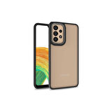 Teleplus Samsung Galaxy A73 Kılıf Flora Sert Silikon Arkası Cam Şeffaf Siyah