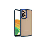 Teleplus Samsung Galaxy A73 Kılıf Flora Sert Silikon Arkası Cam Şeffaf Lacivert