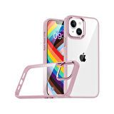 Teleplus iPhone 14 Kılıf Flora Sert Silikon Arkası Cam Şeffaf Bronz