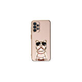 Teleplus Samsung Galaxy A52S 5g Kılıf Kamera Korumalı Köpek Desenli Standlı Silikon Pembe
